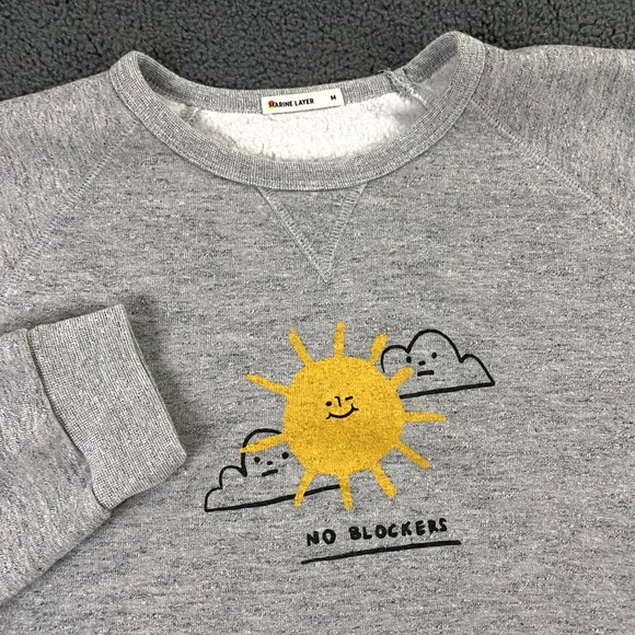 Marine Layer Other - Marine Layer Sweatshirt Mens Medium Sunshine No Blockers Sun Graphic Fleece Soft